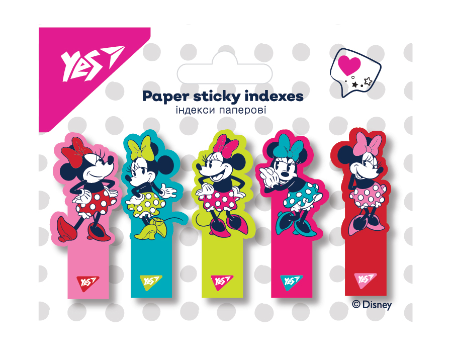 Індекси паперові Yes Minnie Mouse 50x15мм 100 шт 5x20 170312