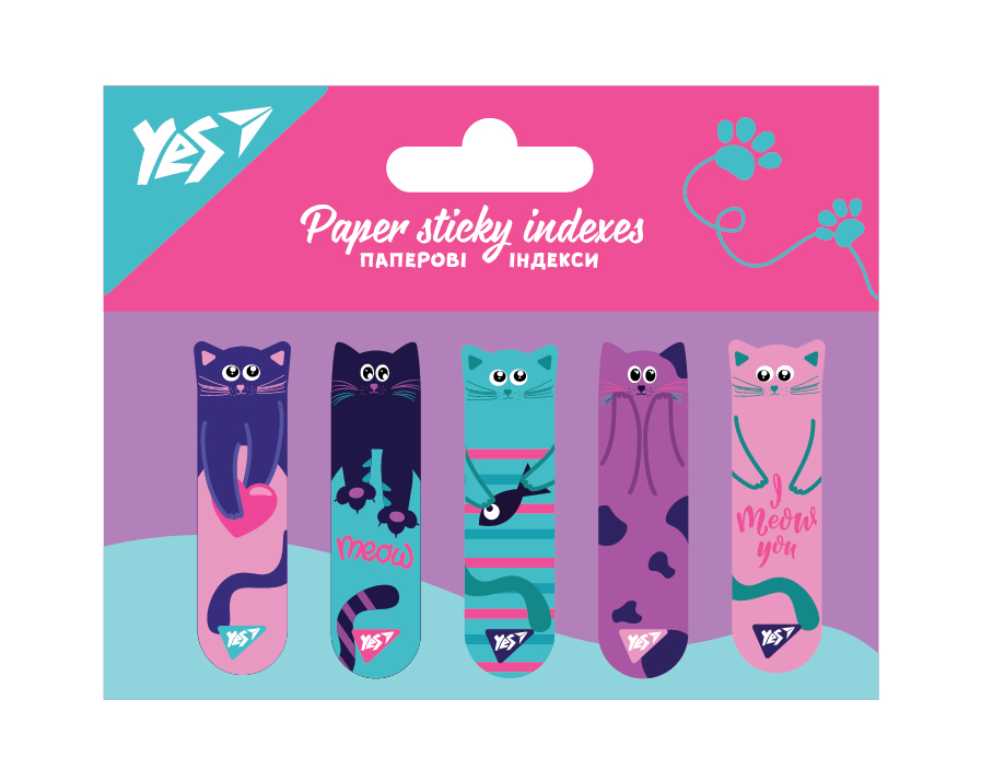 Індекси паперові Yes Kittycon 50x15мм 100 шт 5x20 170307