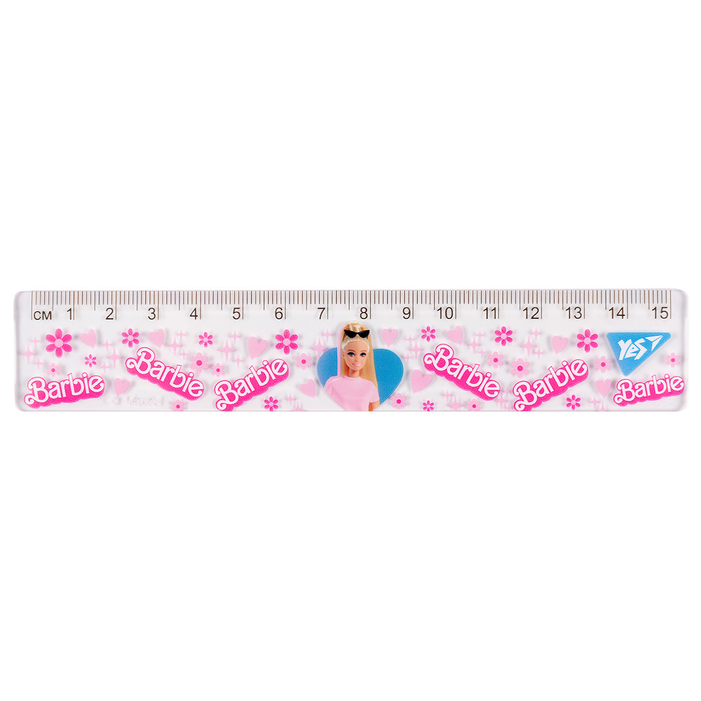 Лінійка Yes 15 см Barbie 370658