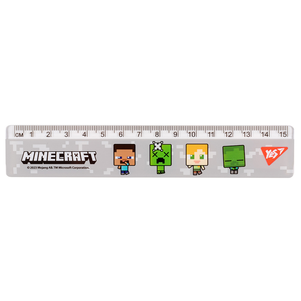 Лінійка Yes 15 см Minecraft сіра 370653
