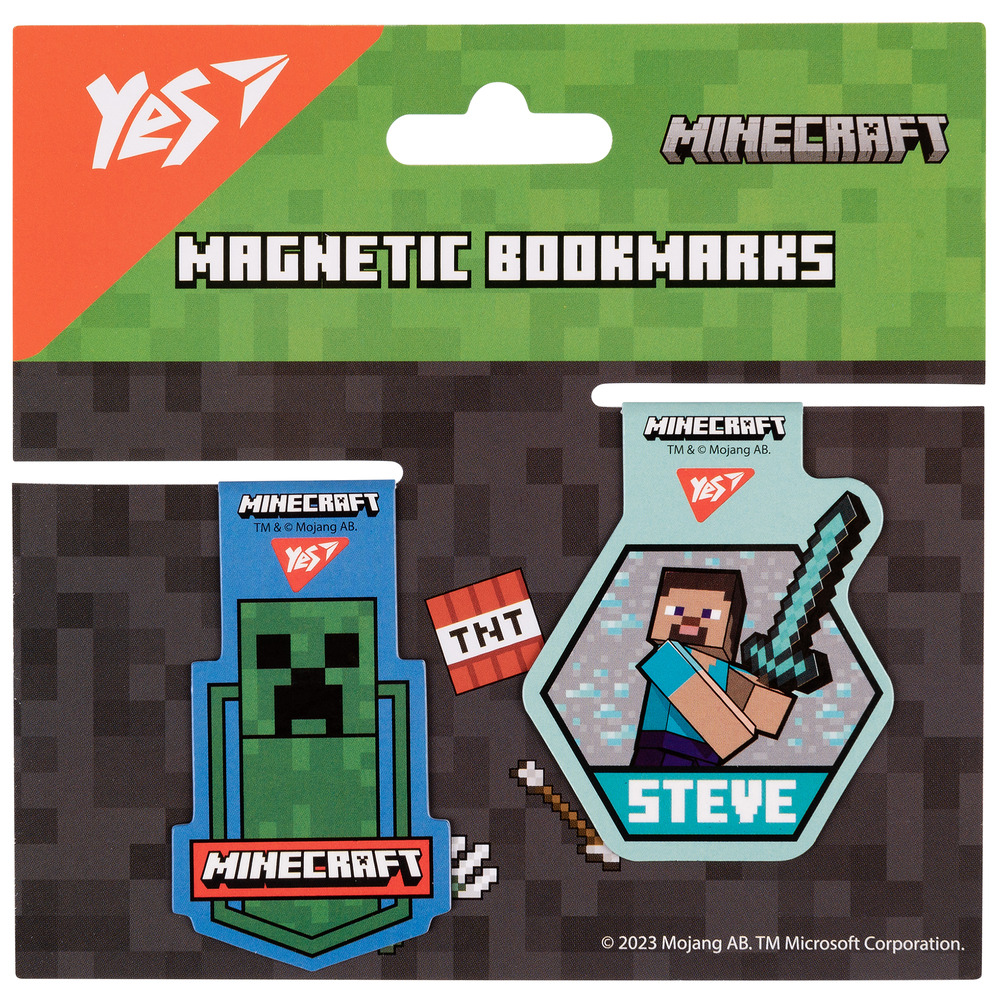 Закладки магнітні Yes Minecraft Steve 2 шт 708103. Фото 2
