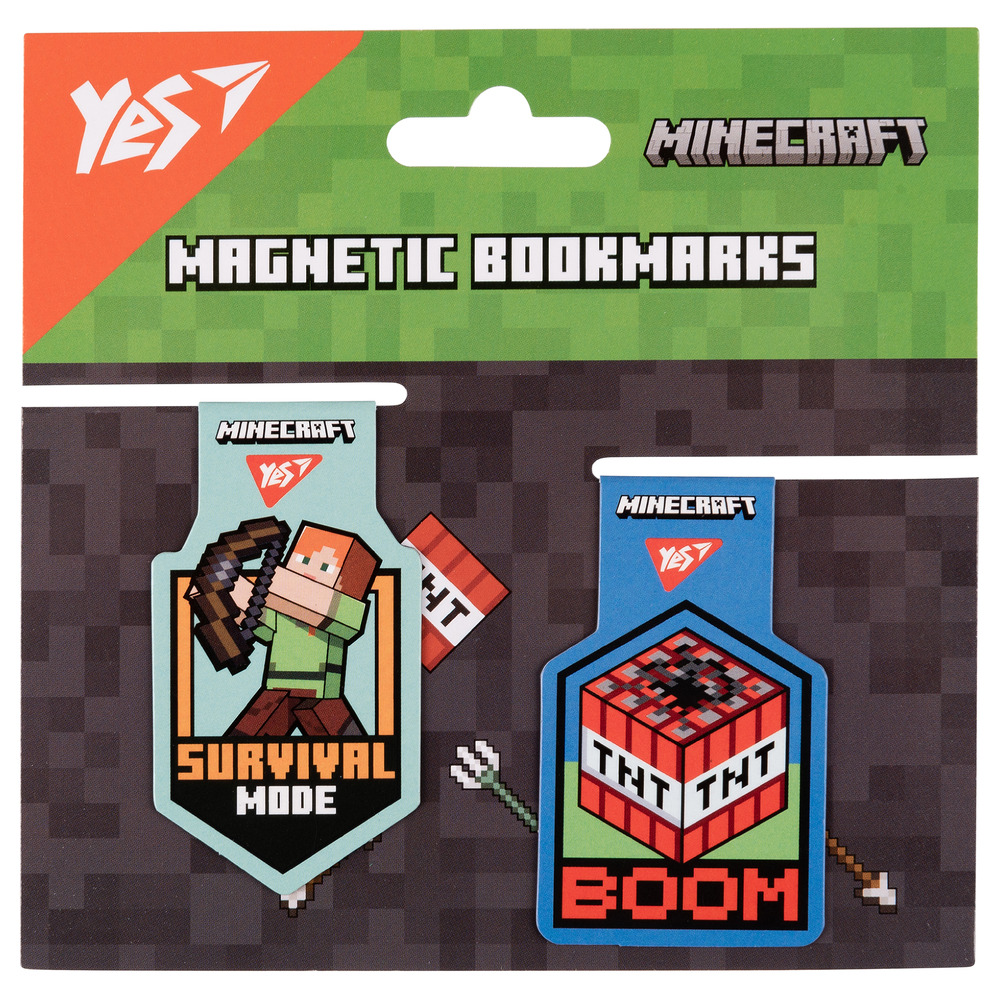 Закладки магнітні Yes Minecraft Steve 2 шт 708103