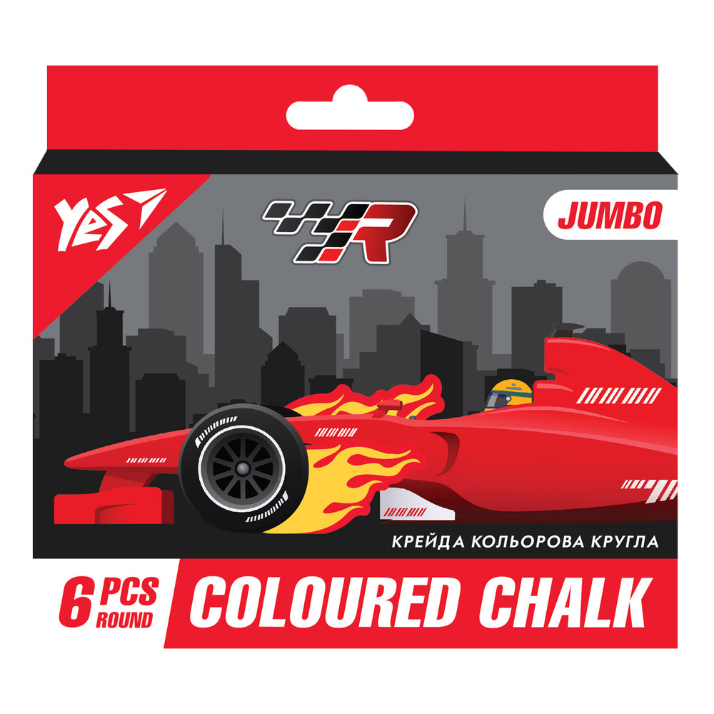 Крейда кольорова Yes Race legend 6 шт JUMBO 400465