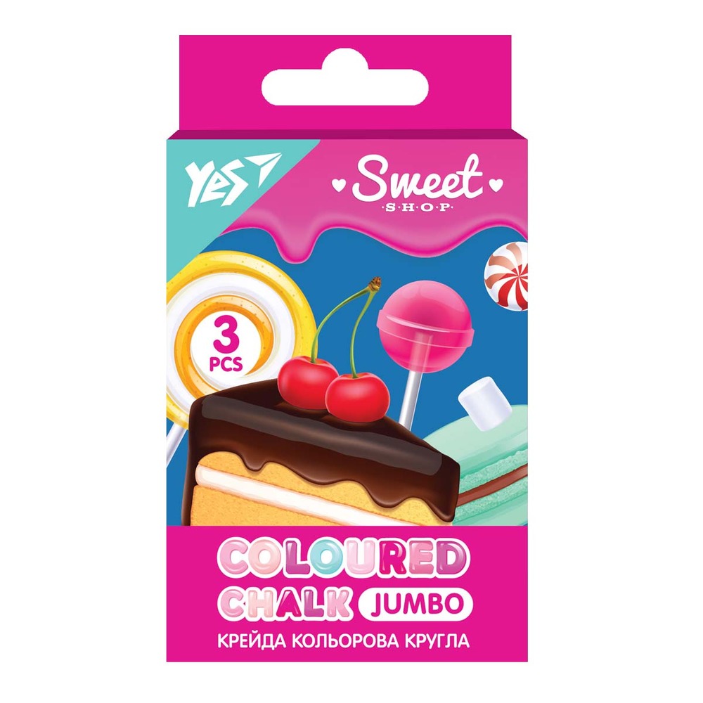 Крейда кольорова Yes Sweet Cream 3 шт JUMBO 400459