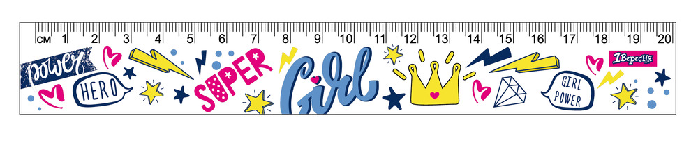 Лінійка 1 Вересня 20 см Cool girl 370542