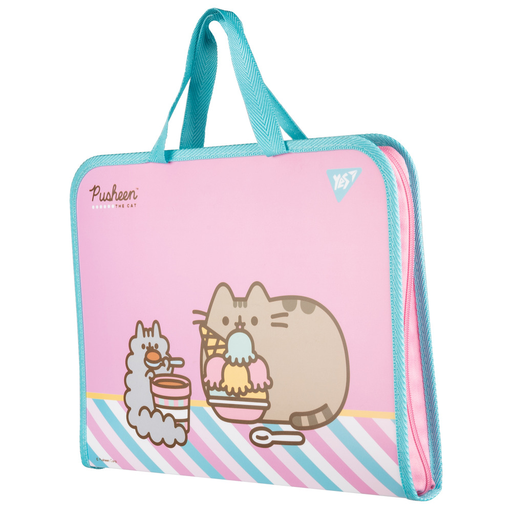 Папка-портфель Yes FC на блискавці з тканинними ручками Pusheen Stormy 492238. Фото 2