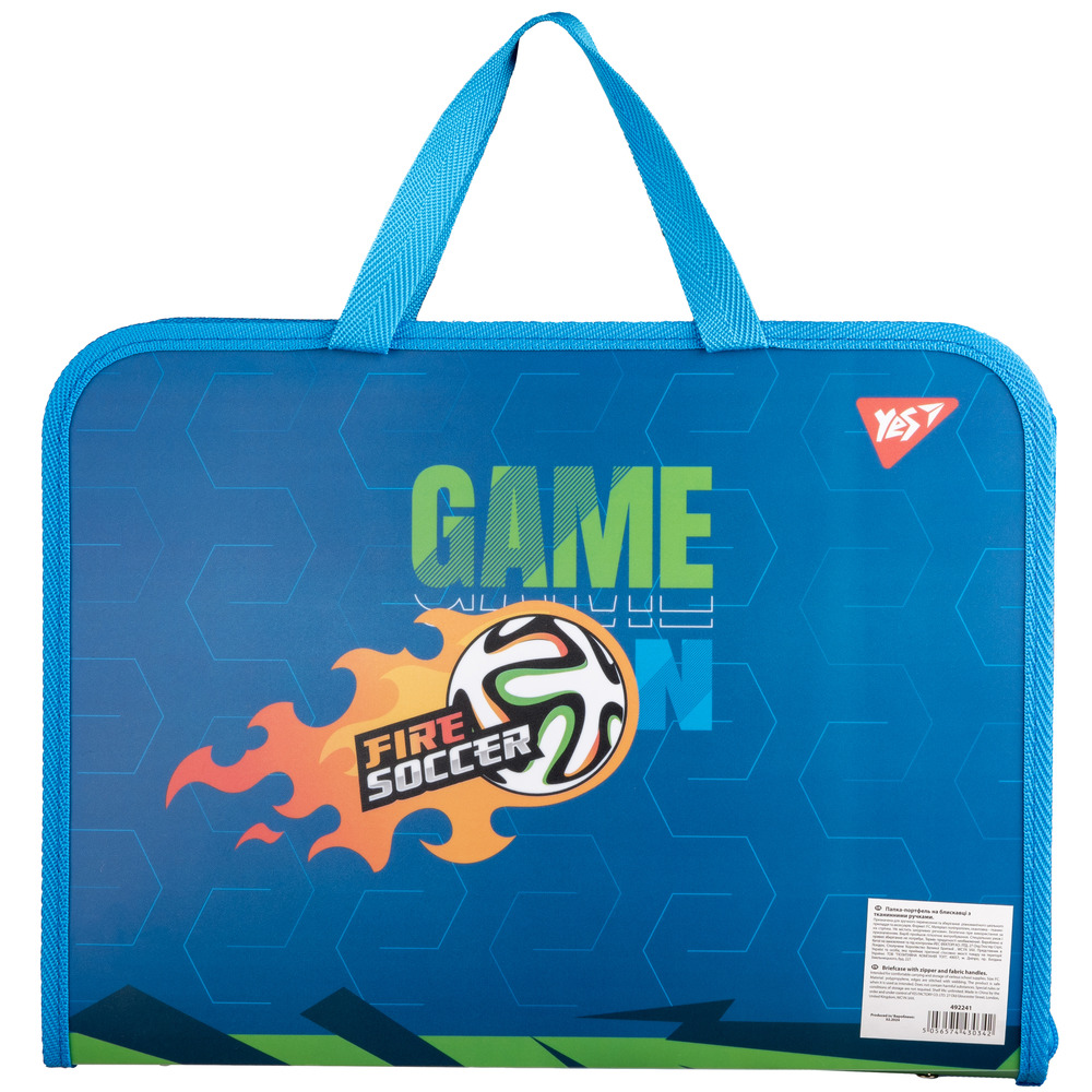 Папка портфель Yes FC на блискавці з тканинними ручками Football 492241. Фото 4