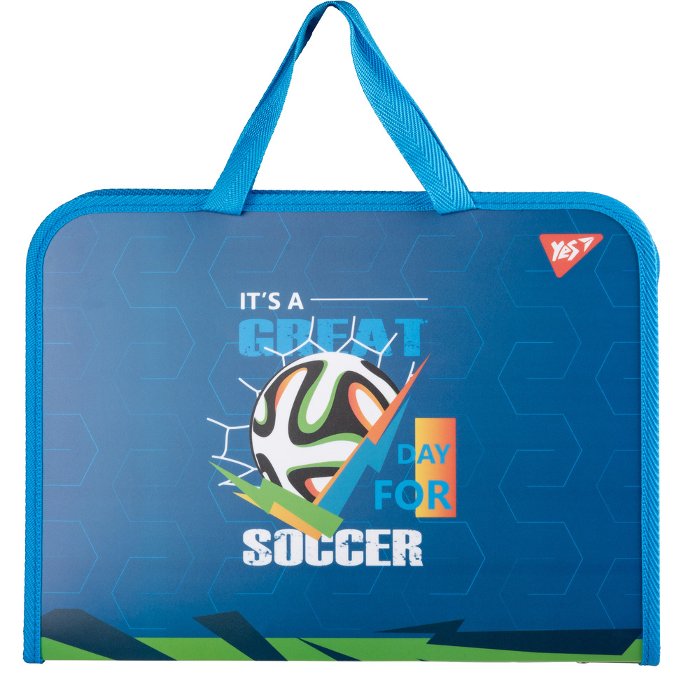 Папка портфель Yes FC на блискавці з тканинними ручками Football 492241