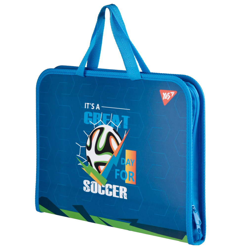 Папка портфель Yes FC на блискавці з тканинними ручками Football 492241. Фото 2