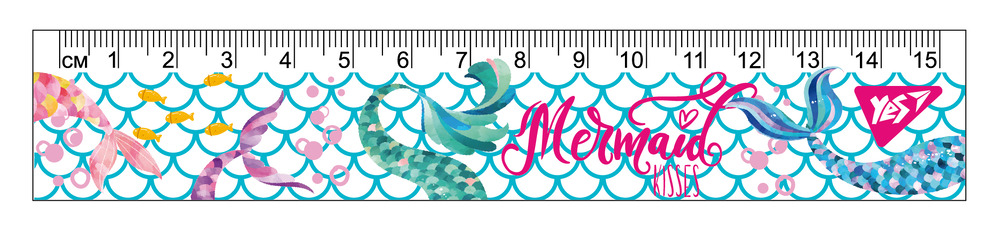 Лінійка Yes 15 см Mermaid 370556