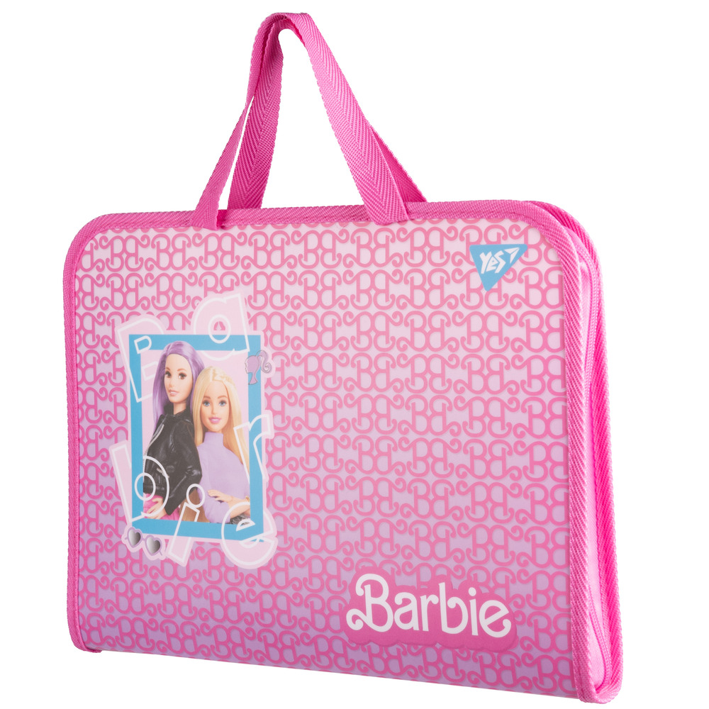 Папка портфель Yes FC на блискавці з тканинними ручками Barbie 492240. Фото 2