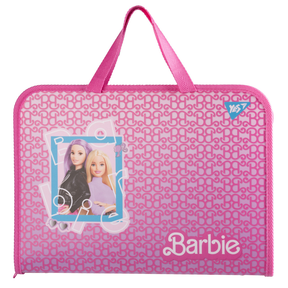 Папка портфель Yes FC на блискавці з тканинними ручками Barbie 492240