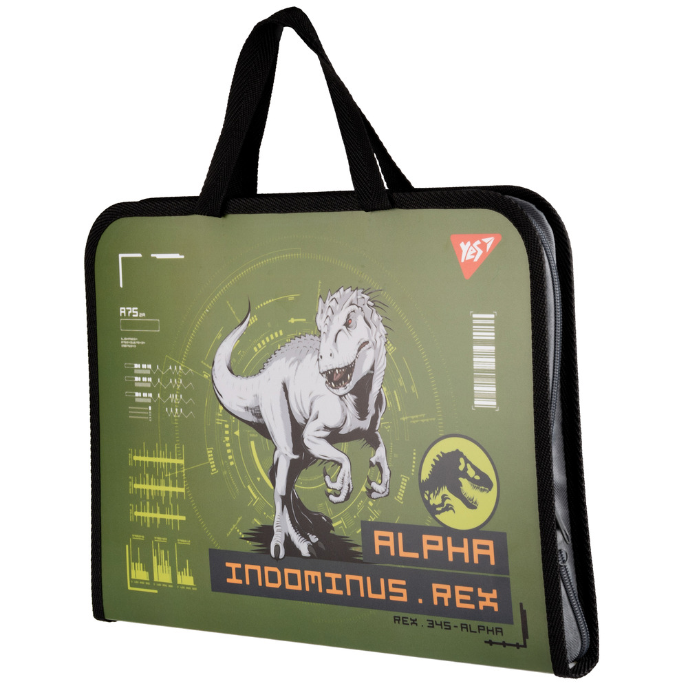Папка-портфель Yes FC на блискавці з тканинними ручками Jurassic World 492242. Фото 2