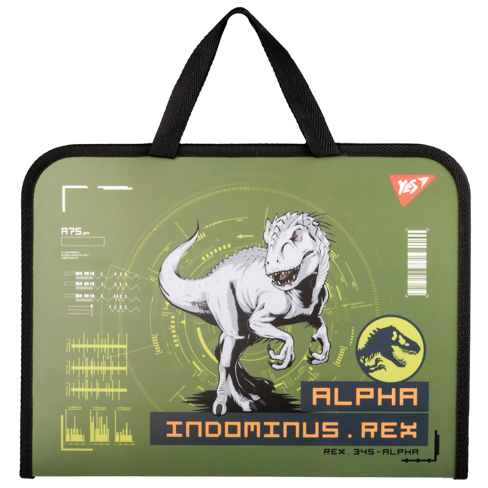 Папка-портфель Yes FC на блискавці з тканинними ручками Jurassic World 492242
