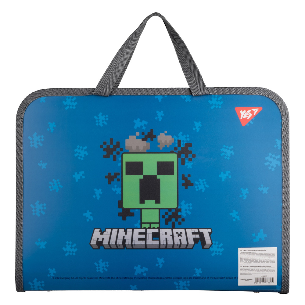 Папка-портфель Yes FC на блискавці з тканинними ручками Minecraft Alex 492237. Фото 4