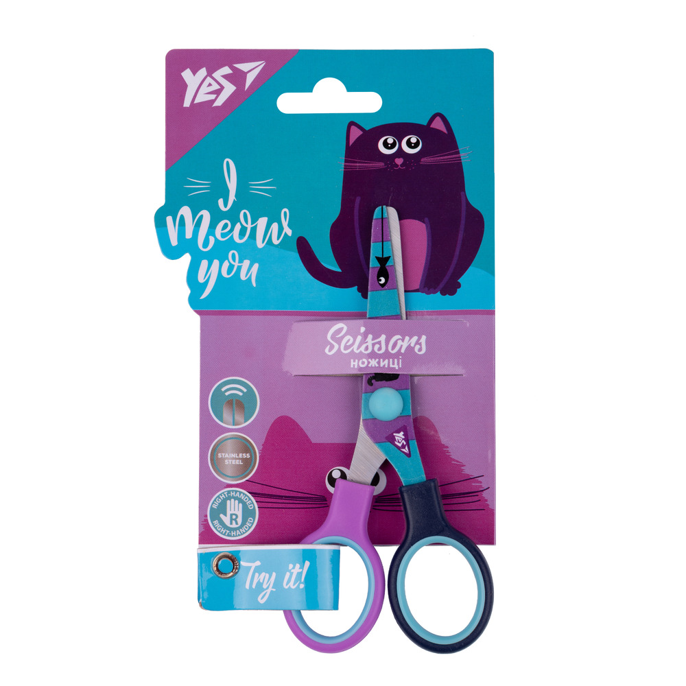 Ножиці Yes Kittycon 13 см з принтом на лезі 480412
