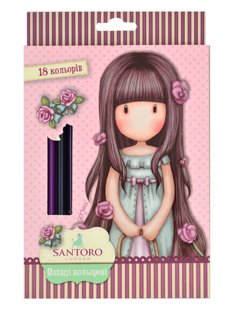 Олівці кольорові Yes 18 кольорів Santoro Rosebud 290567