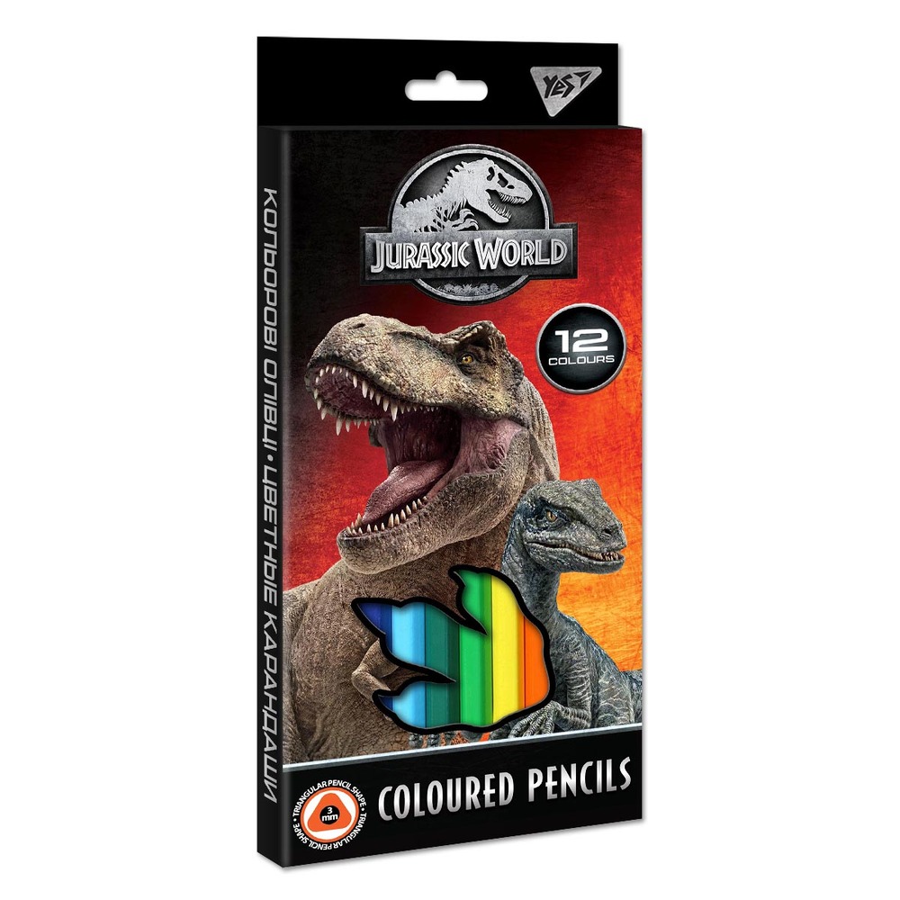 Олівці кольорові Yes 12 кольорів Jurassic World 290651