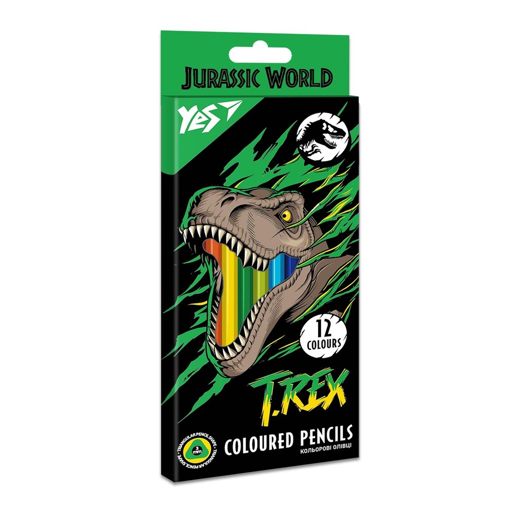 Олівці кольорові Yes 12 кольорів Jurassic World 290669