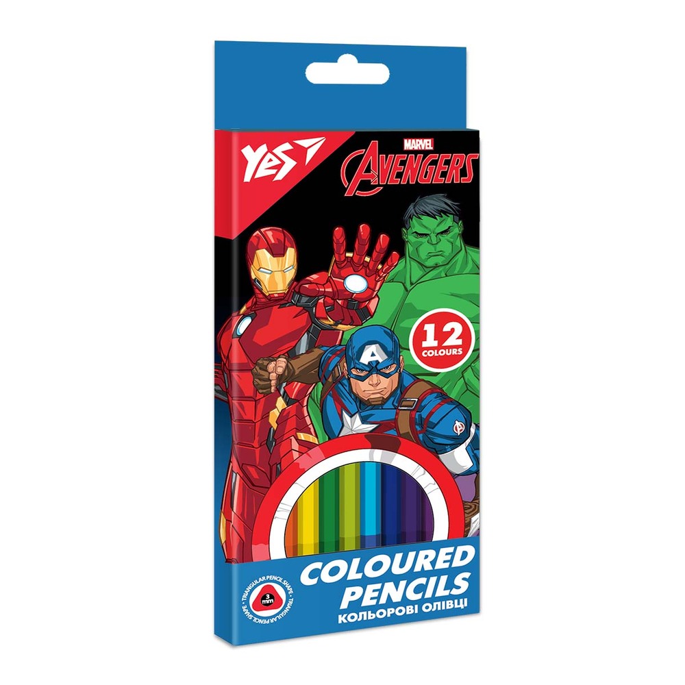Олівці кольорові Yes 12 кольорів Marvel.Spiderman 290664