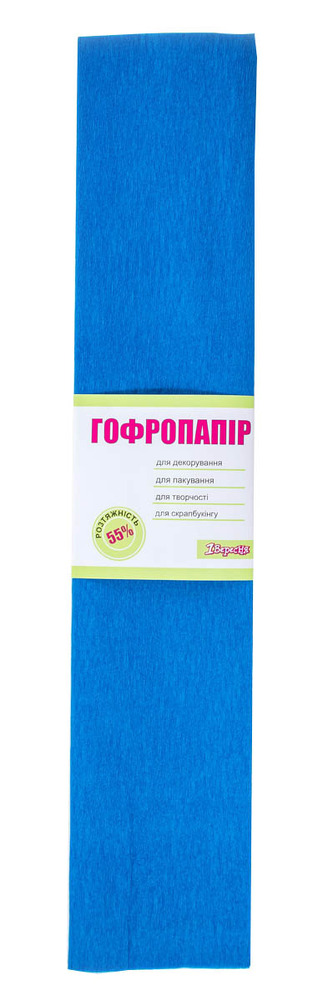 Гофропапір 1Вересня 50 смх200 см, яскраво синій 701521. Фото 3