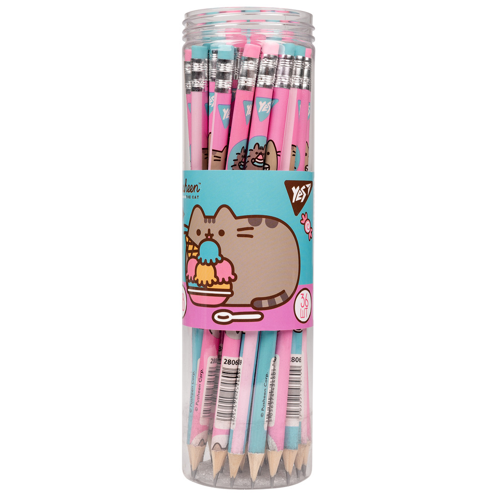 Олівець чорнографітний Yes Pusheen Heroes круглий з гумкою 280639