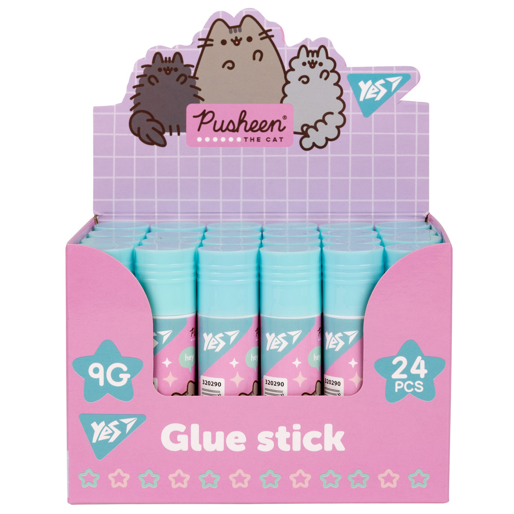 Клей-олівець Yes 9г PVA Pusheen 320290 (24 шт)