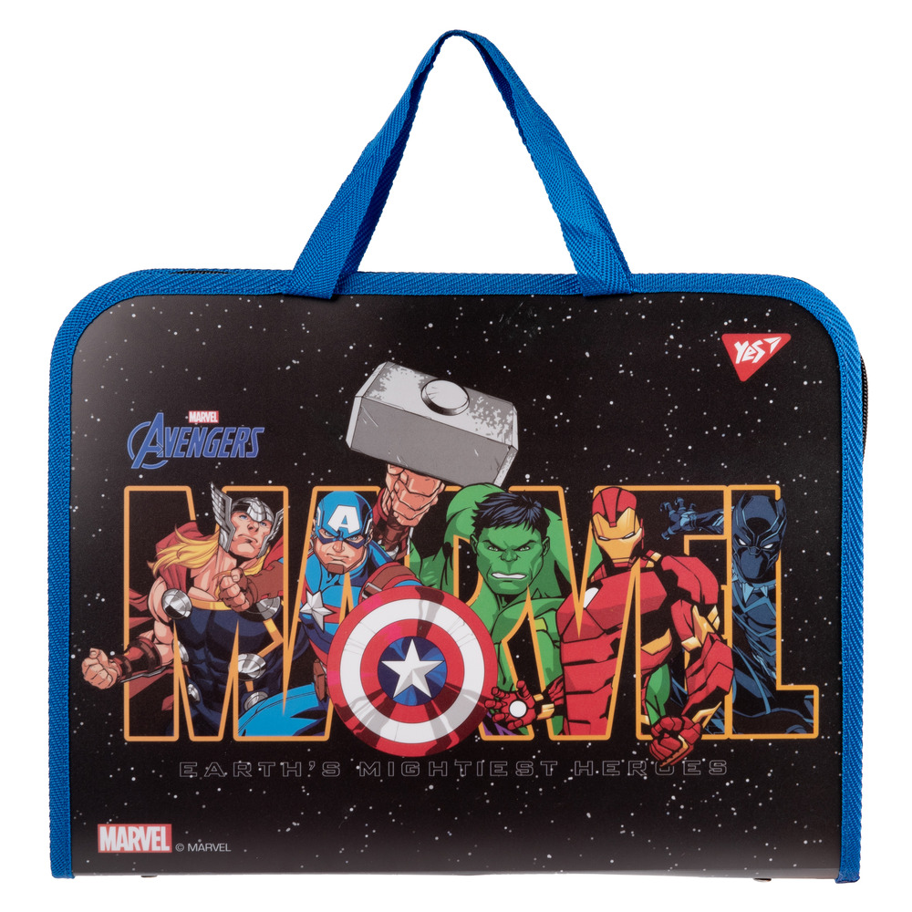 Папка-портфель Yes FC на блискавці з тканинними ручками Marvel.Avengers 491983