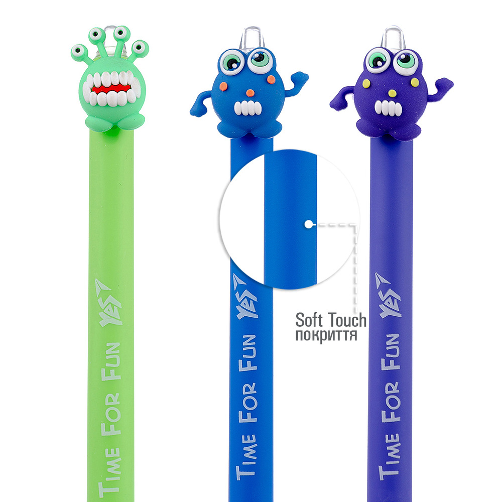 Ручка кулькова Yes Funny monsters 0,7 мм синя автоматична 412006. Фото 6