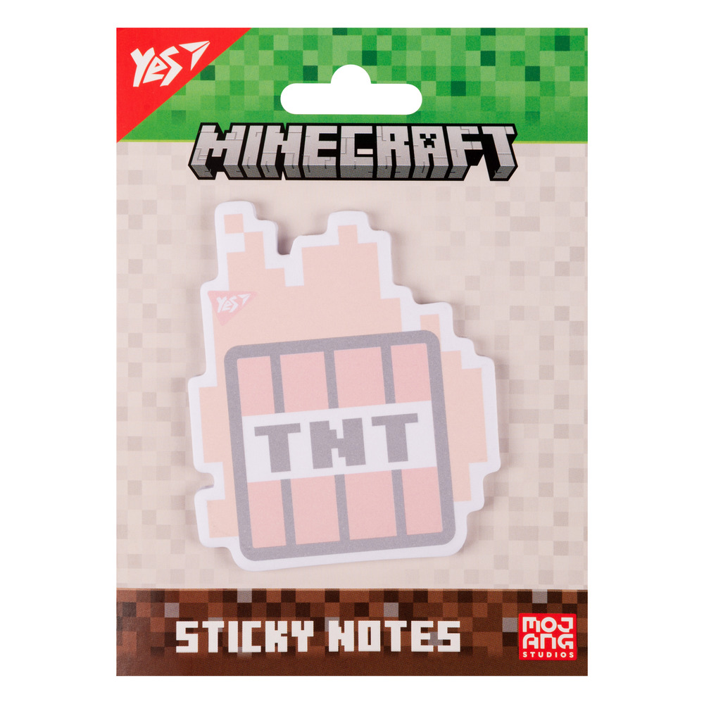 Папір з липким шаром Yes фігурний 40 аркушів Minecraft TNT 170397