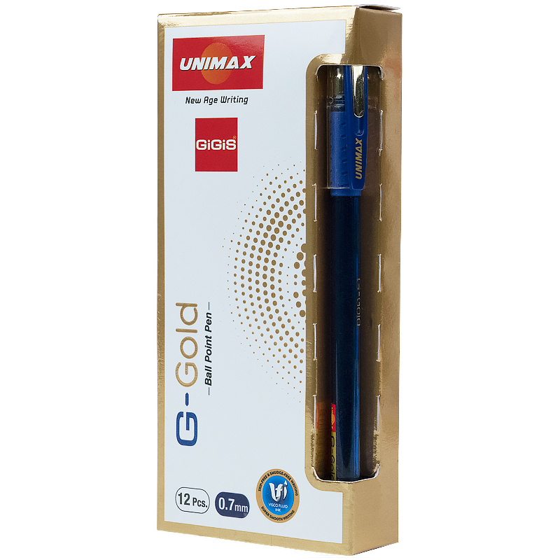 Ручка кулькова Unimax G-Gold, синя UX-139-02. Фото 3