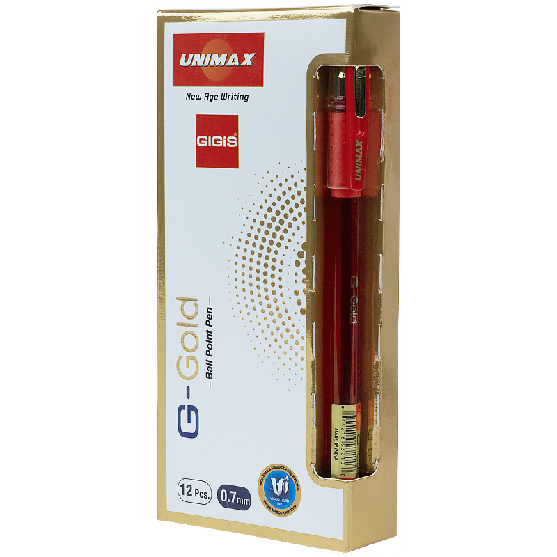 Ручка кулькова Unimax G-Gold, червона UX-139-06. Фото 3