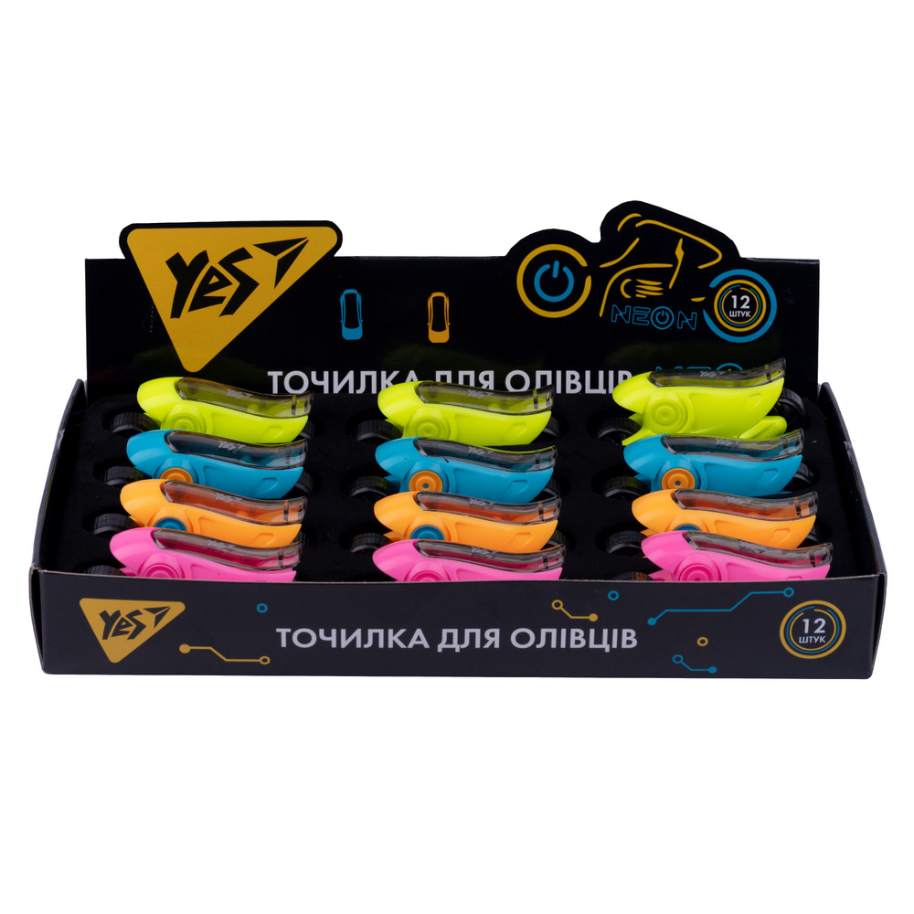Точилка Yes «Motorbike з контейнером 620559 (12 шт). Фото 3