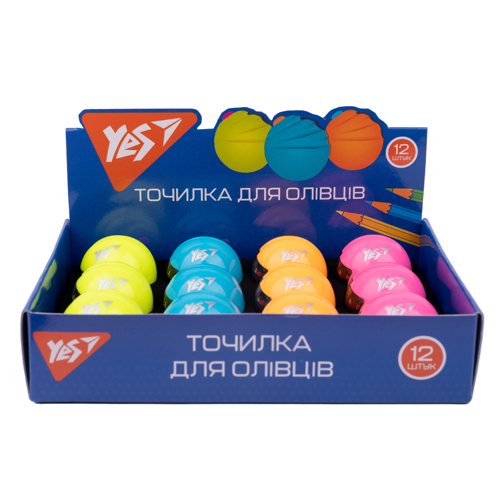 Точилка Yes Sphere з контейнером 620560 (12 шт). Фото 3