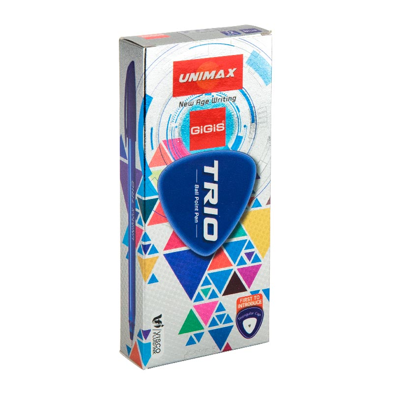 Ручка кулькова Unimax Trio, синя UX-104-02. Фото 3