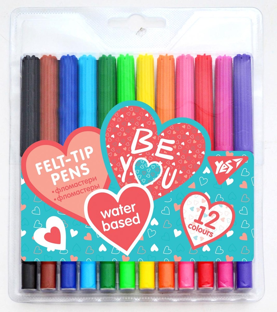 Фломастери YES 12 кольорів Be YOU 650433