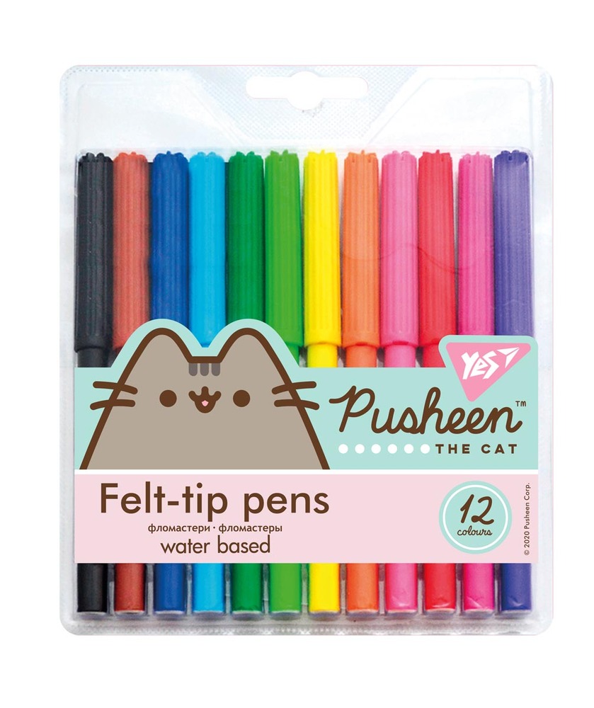 Фломастери YES 12 кольорів Pusheen 650434