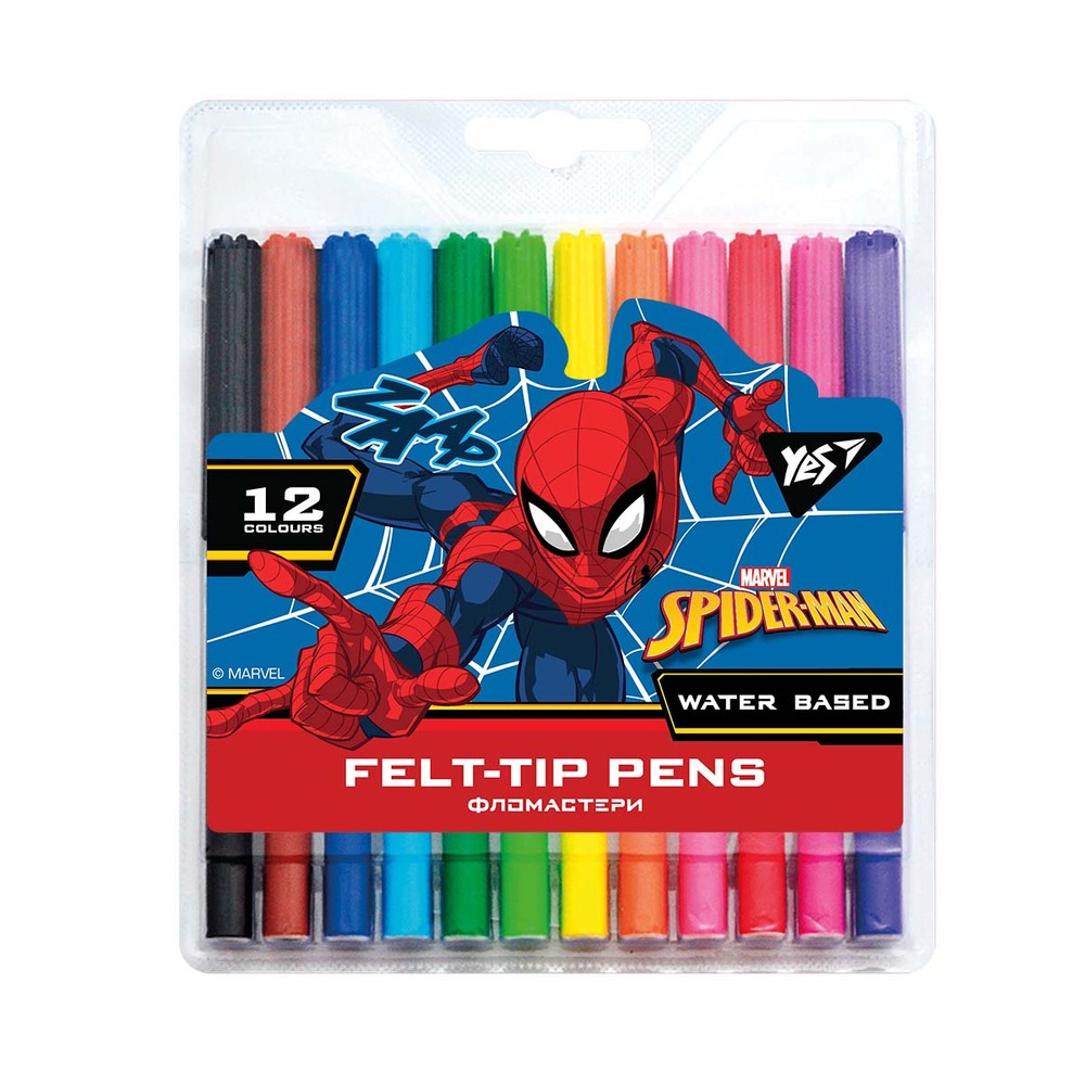 Фломастери YES 12 кольорів Marvel.Spiderman 650478