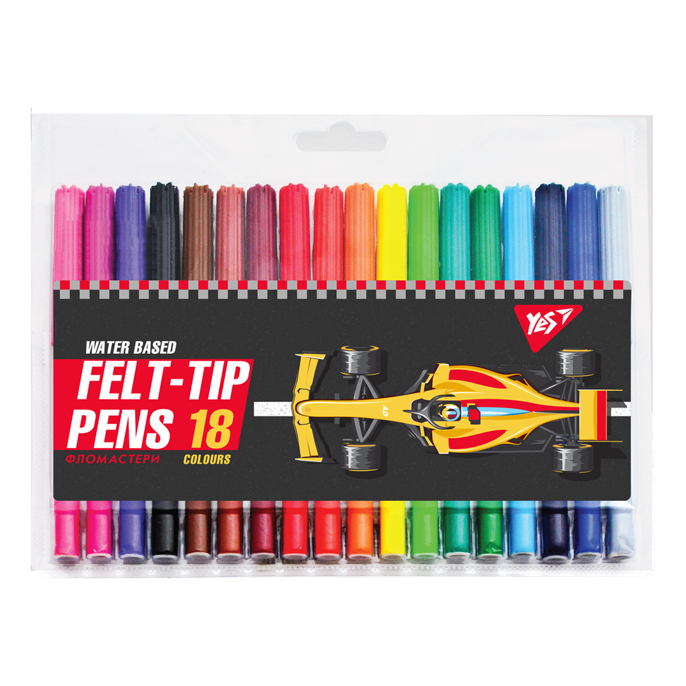 Фломастери YES 18 кольорів Race legend 650494