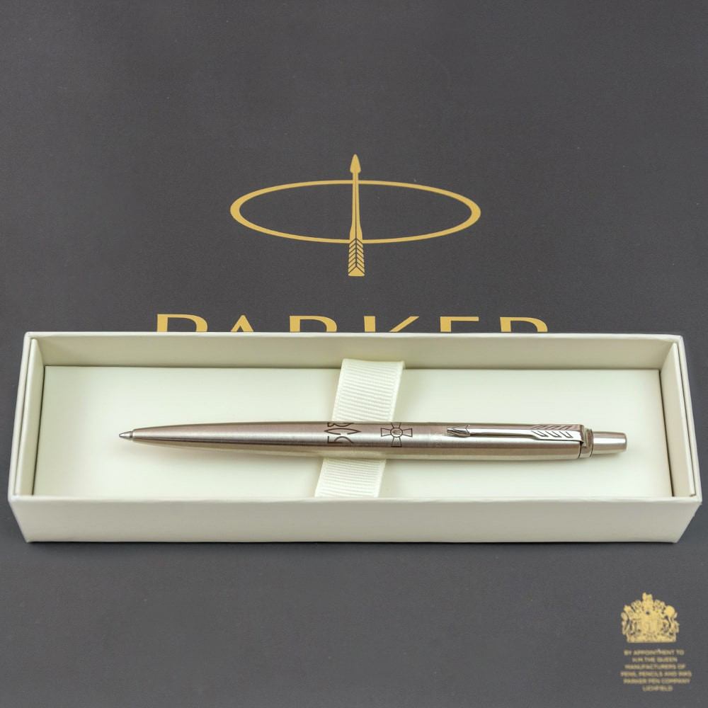 Ручка Parker Jotter сталь кулькова Емблема ЗСУ + Тризуб ЗСУ	16132_W101b. Фото 4