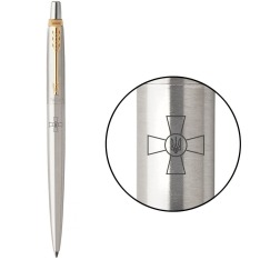 Ручка Parker Jotter Army сталь з позолотою кулькова Емблема ЗСУ 16032_W001b