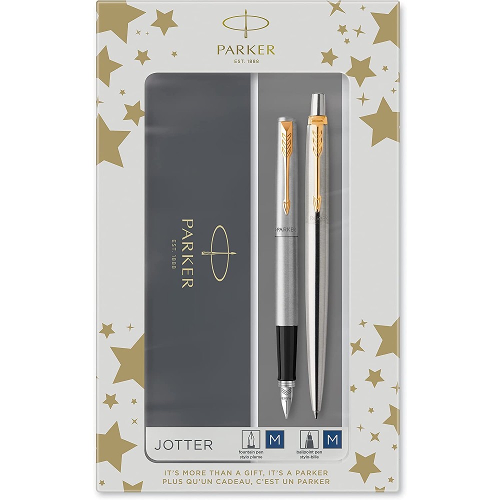 Набір Parker Jotter сталь з поз. перо+кул. в подар. уп. купити