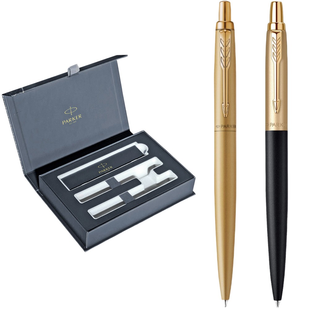 Набір Parker Jotter17 XL Monochrome Gold GT BP + Matt Black and Gold GT BP 2 кулькові ручки 13 002b24