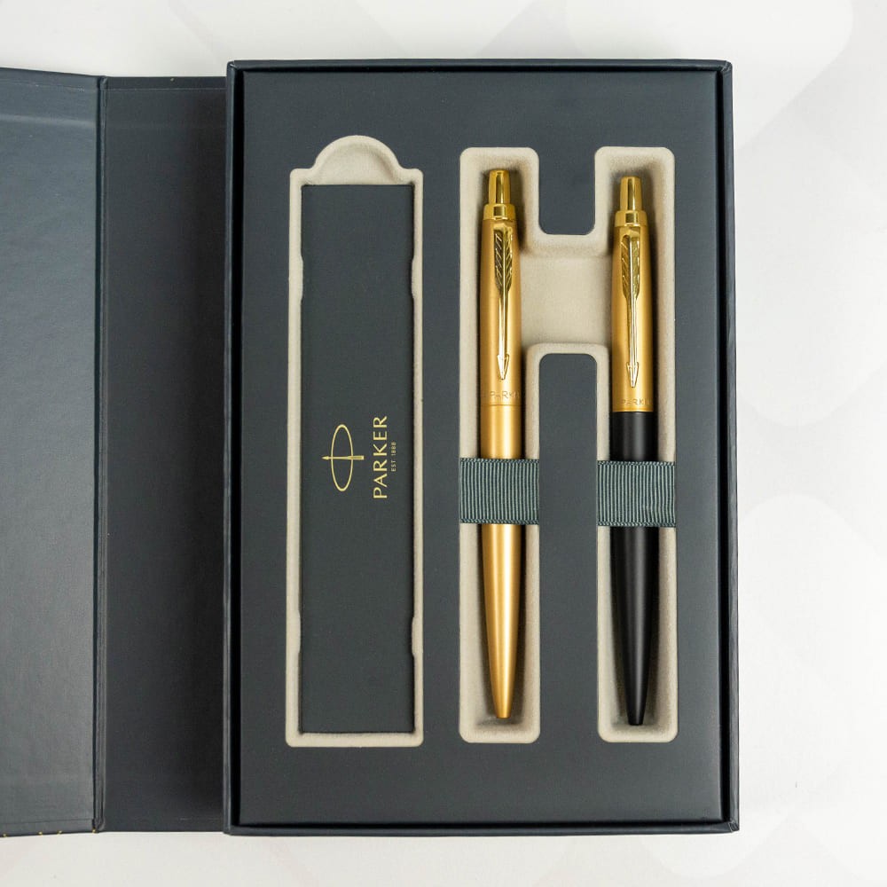 Набір Parker Jotter17 XL Monochrome Gold GT BP + Matt Black and Gold GT BP 2 кулькові ручки 13 002b24. Фото 4