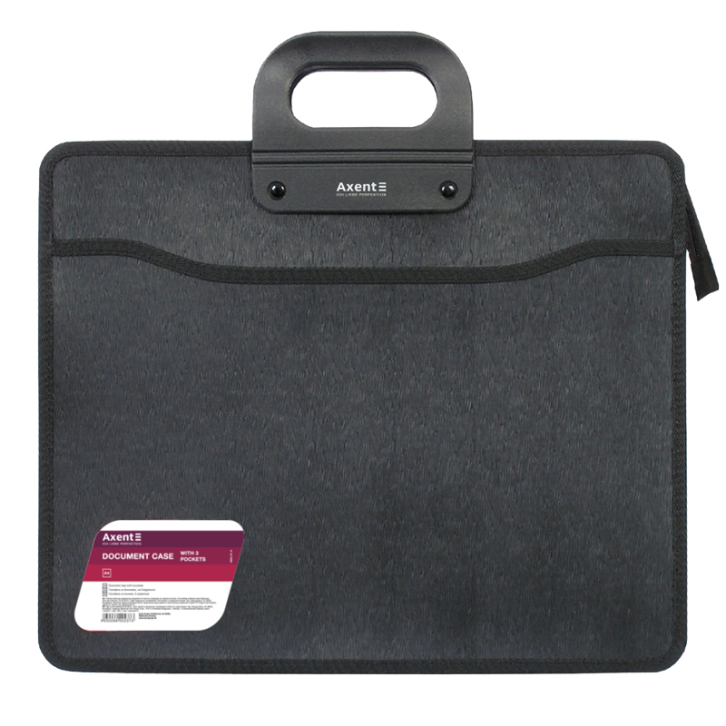 Портфель Axent 1603-01-A на блискавці, В4, 3 відділення, чорний