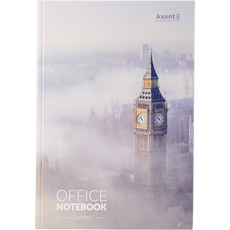 Книга записна Axent City London A4, 210x295 мм, 192 аркуша, клітинка, тверда обкладинка 8423-23-A