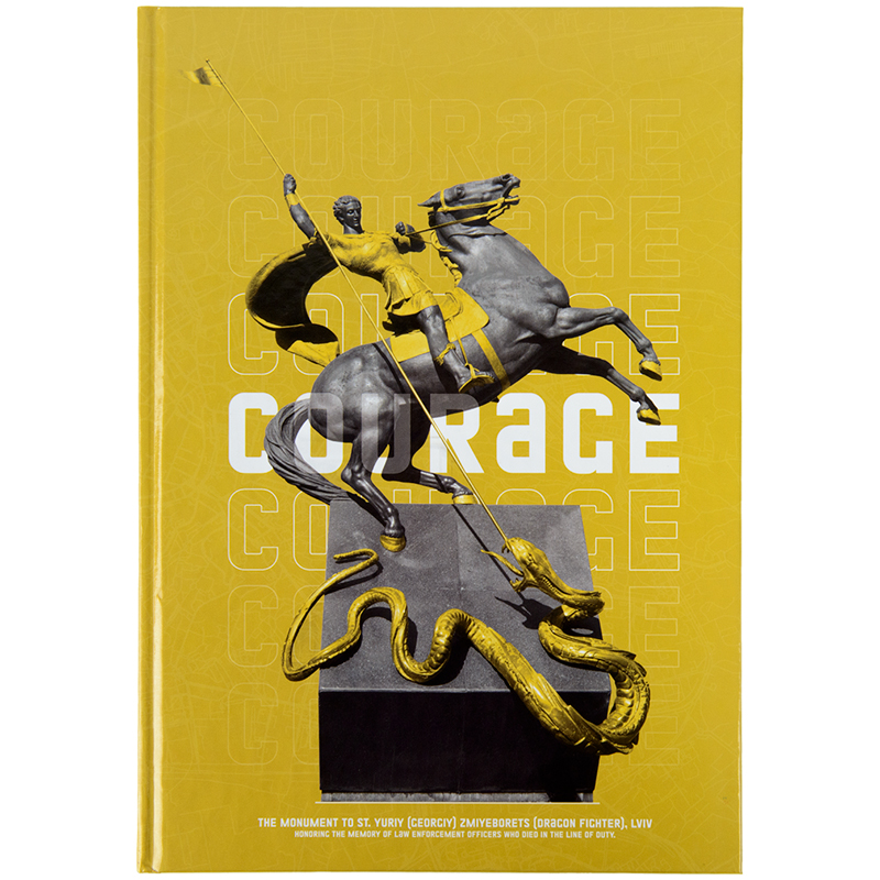 Книга записна Axent Courage А4, 96 аркушів, клітинка, жовта 8422-552-A