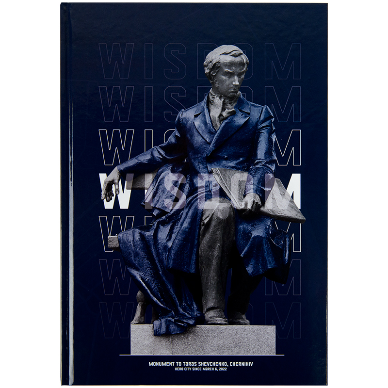 Книга записна Axent Wisdom А4, 96 аркушів, клітинка, темно синя 8422-553-A