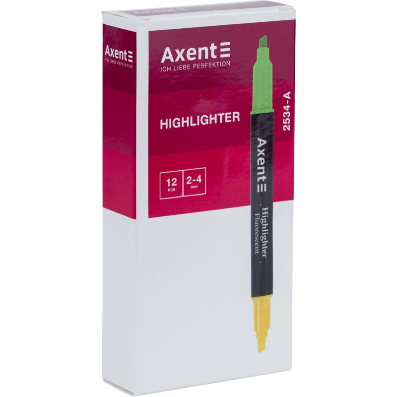 Маркер Axent Highlighter Dual 2534-10-A, 2-4 мм, клиноподібний, рожевий+жовтий. Фото 2