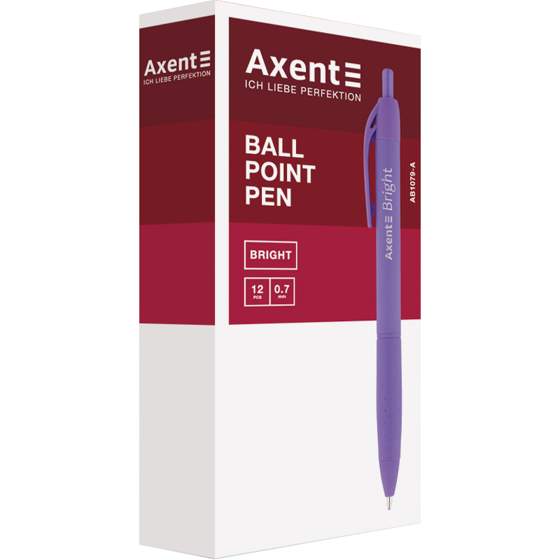 Ручка кулькова автоматична Axent Bright AB1079-02-A, 0.7 мм, синя. Фото 2